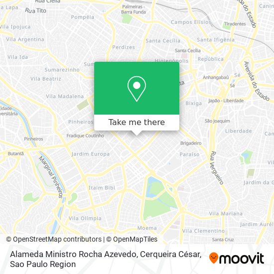 Mapa Alameda Ministro Rocha Azevedo, Cerqueira César