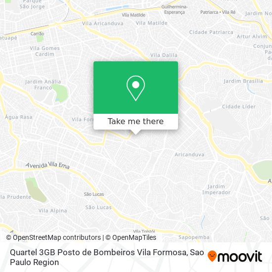 Quartel 3GB Posto de Bombeiros Vila Formosa map