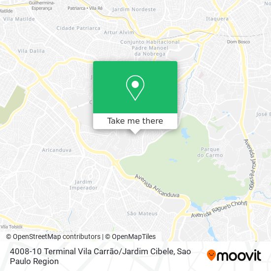 Mapa 4008-10 Terminal Vila Carrão / Jardim Cibele