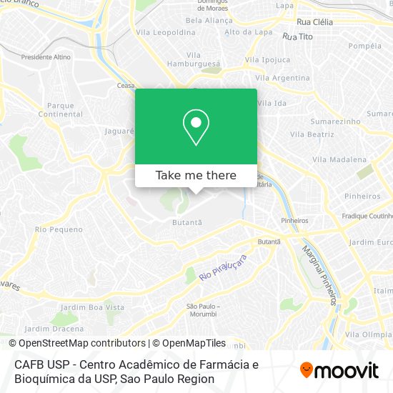 Mapa CAFB USP - Centro Acadêmico de Farmácia e Bioquímica da USP