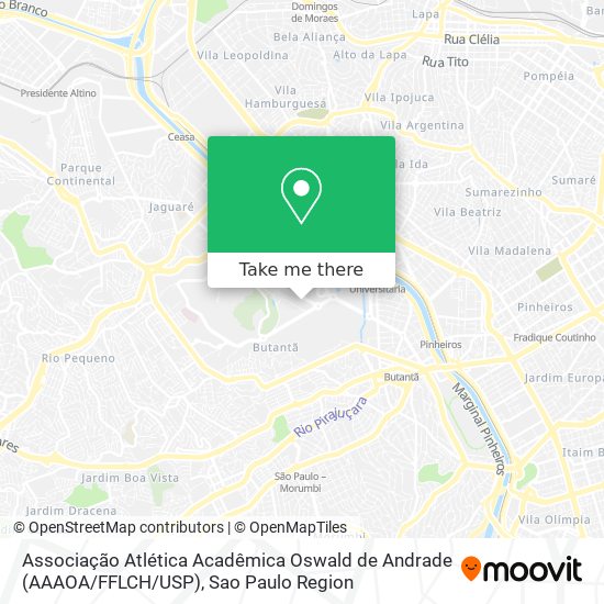 Associação Atlética Acadêmica Oswald de Andrade (AAAOA / FFLCH / USP) map