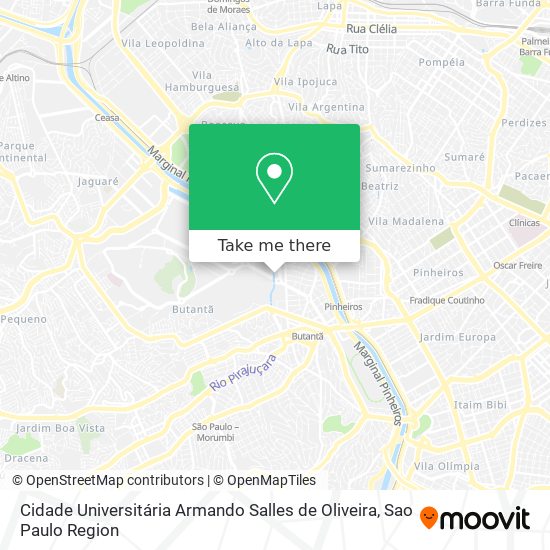 Cidade Universitária Armando Salles de Oliveira map