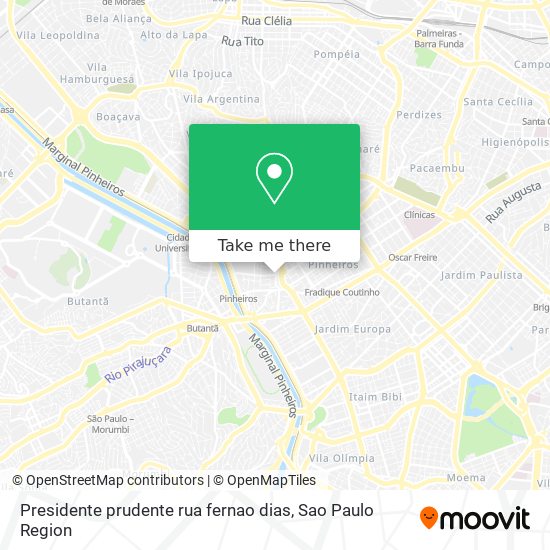 Mapa Presidente prudente rua fernao dias