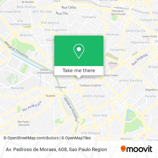 Mapa Av. Pedroso de Moraes, 608