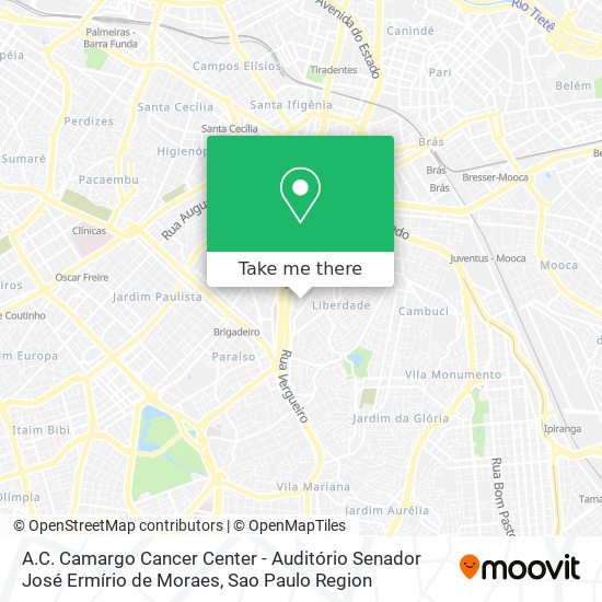 Mapa A.C. Camargo Cancer Center - Auditório Senador José Ermírio de Moraes