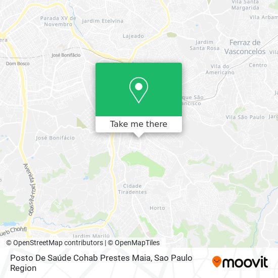 Mapa Posto De Saúde Cohab Prestes Maia