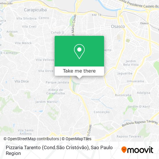 Mapa Pizzaria Tarento (Cond.São Cristóvão)