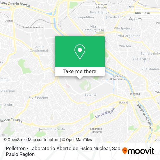 Pelletron - Laboratório Aberto de Física Nuclear map