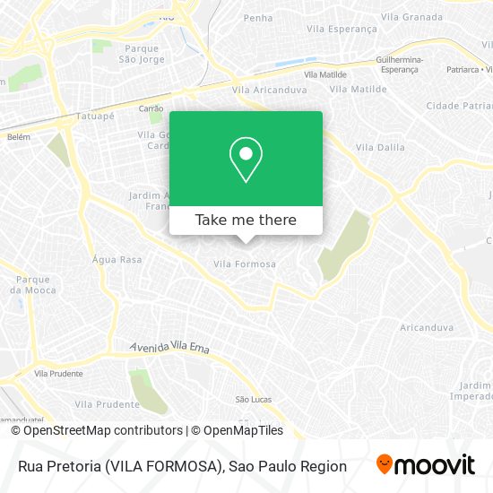 Rua Pretoria (VILA FORMOSA) map