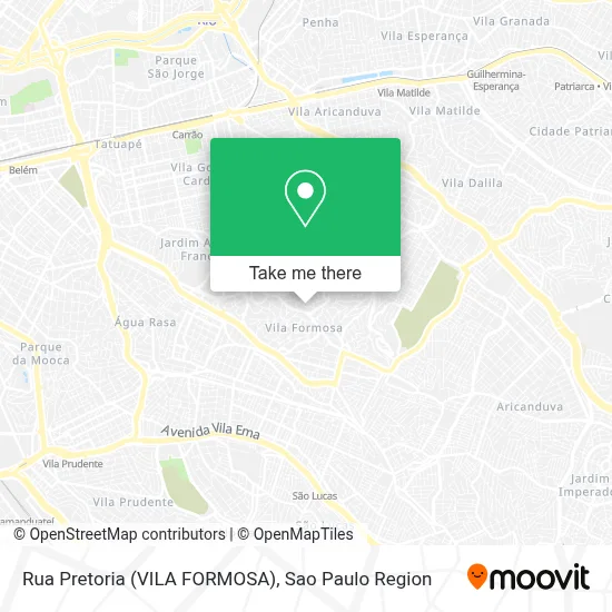 Rua Pretoria (VILA FORMOSA) map