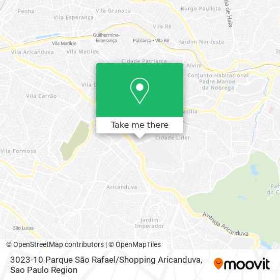3023-10 Parque São Rafael / Shopping Aricanduva map