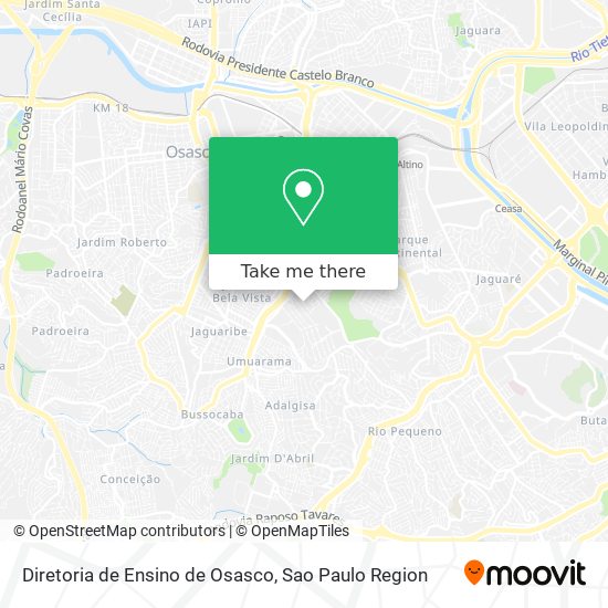 Mapa Diretoria de Ensino de Osasco