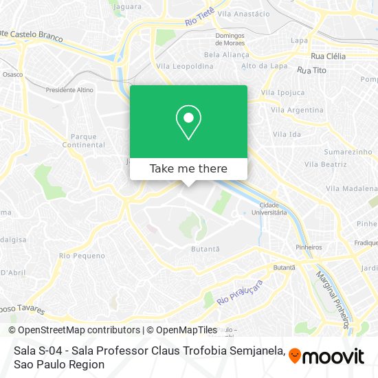 Mapa Sala S-04 - Sala Professor Claus Trofobia Semjanela