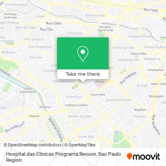 Mapa Hospital das Clínicas Programa Reouvir