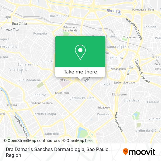 Dra Damaris Sanches Dermatologia map