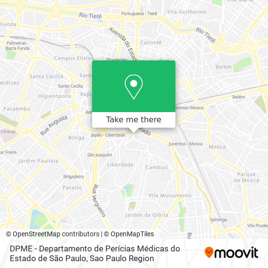 DPME - Departamento de Perícias Médicas do Estado de São Paulo map