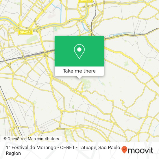 Mapa 1° Festival do Morango - CERET - Tatuapé