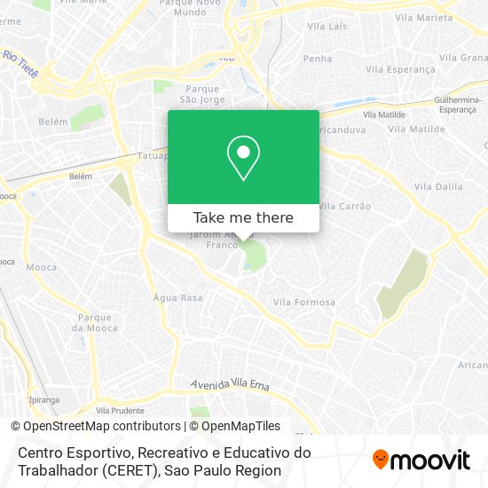 Mapa Centro Esportivo, Recreativo e Educativo do Trabalhador (CERET)