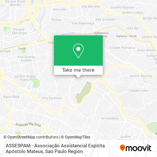 ASSESPAM - Associação Assistencial Espírita Apóstolo Mateus map