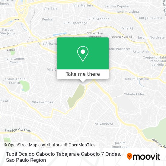 Mapa Tupã Oca do Caboclo Tabajara e Caboclo 7 Ondas