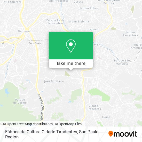 Mapa Fábrica de Cultura Cidade Tiradentes