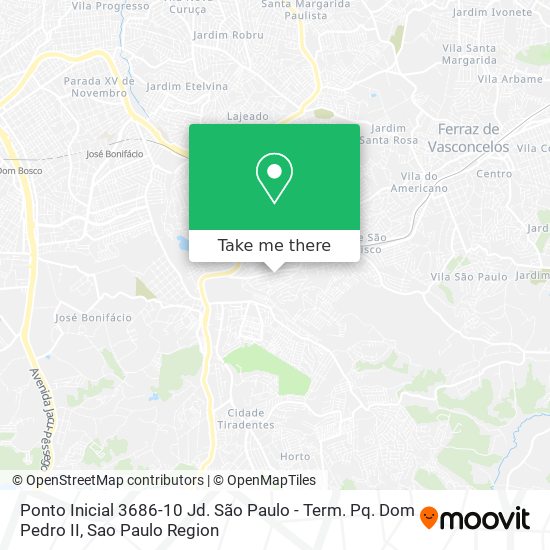 Mapa Ponto Inicial 3686-10 Jd. São Paulo - Term. Pq. Dom Pedro II