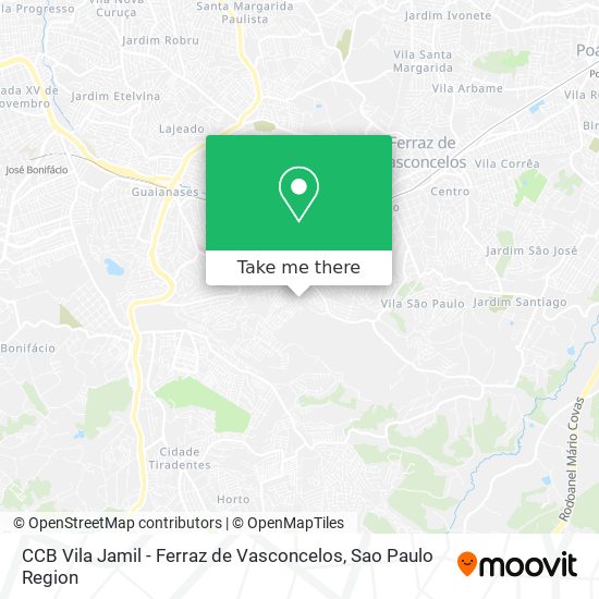 CCB Vila Jamil - Ferraz de Vasconcelos map