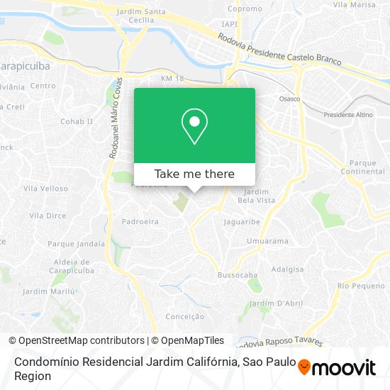 Mapa Condomínio Residencial Jardim Califórnia