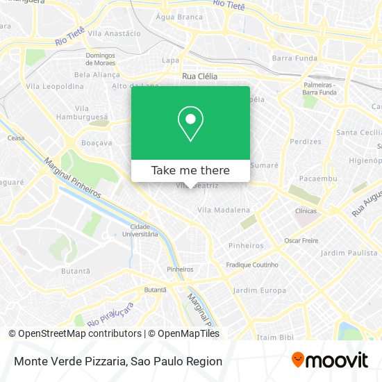 Mapa Monte Verde Pizzaria