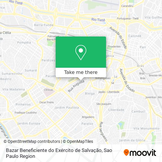 Bazar Beneficiente do Exército de Salvação map