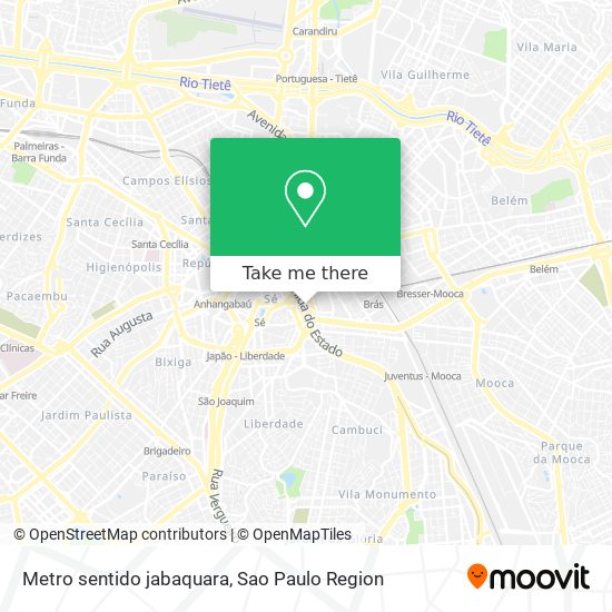 Mapa Metro sentido jabaquara