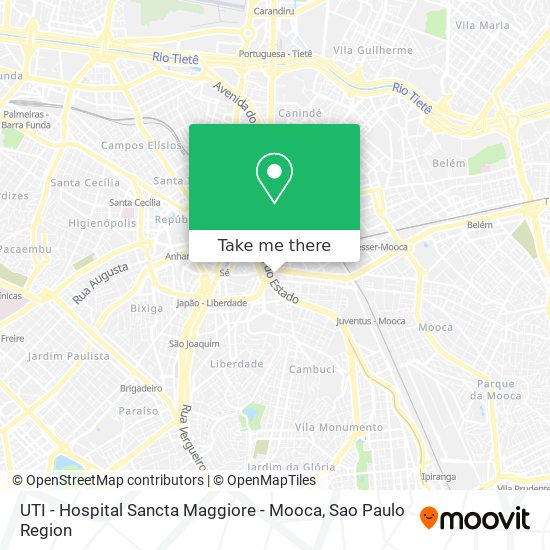 UTI - Hospital Sancta Maggiore - Mooca map