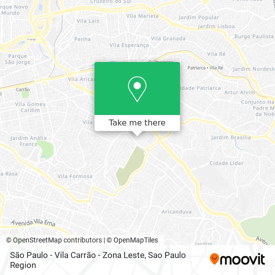 São Paulo - Vila Carrão - Zona Leste map