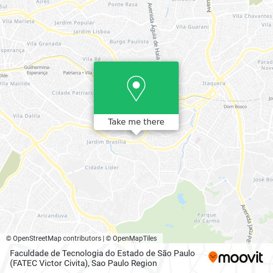 Faculdade de Tecnologia do Estado de São Paulo (FATEC Victor Civita) map