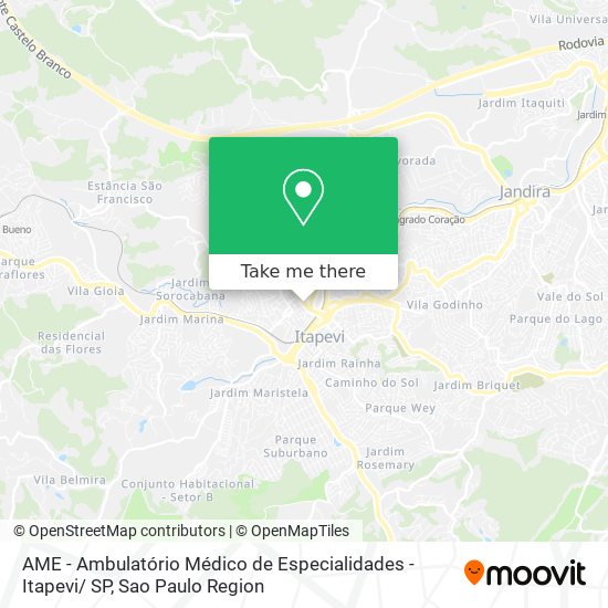 AME - Ambulatório Médico de Especialidades - Itapevi/ SP map