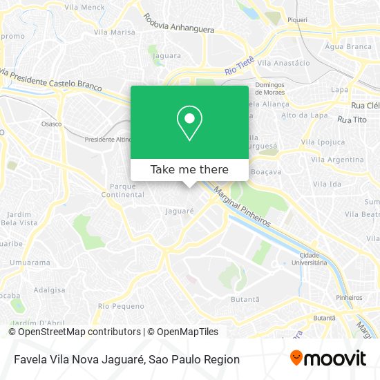 Mapa Favela Vila Nova Jaguaré