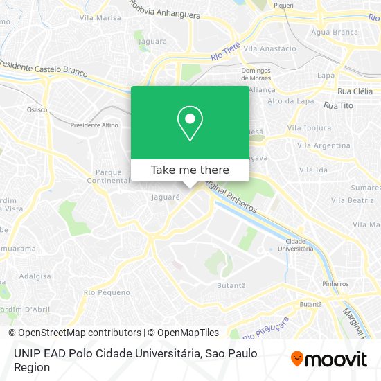 UNIP EAD Polo Cidade Universitária map