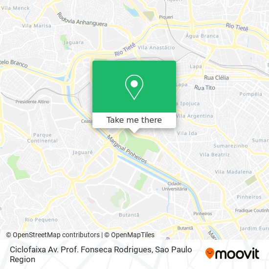 Ciclofaixa Av. Prof. Fonseca Rodrigues map
