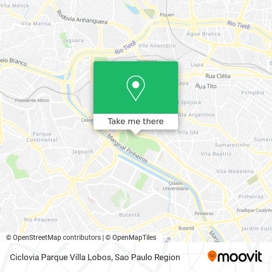 Ciclovia Parque Villa Lobos map