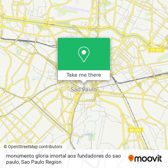 Mapa monumento gloria imortal aos fundadores do sao paulo