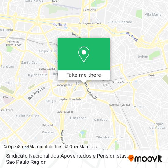 Mapa Sindicato Nacional dos Aposentados e Pensionistas