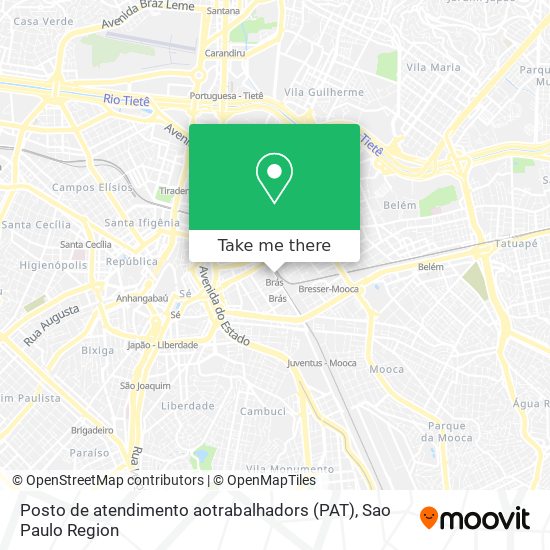 Posto de atendimento aotrabalhadors (PAT) map