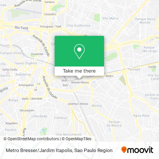 Metro Bresser/Jardim Itapolis map