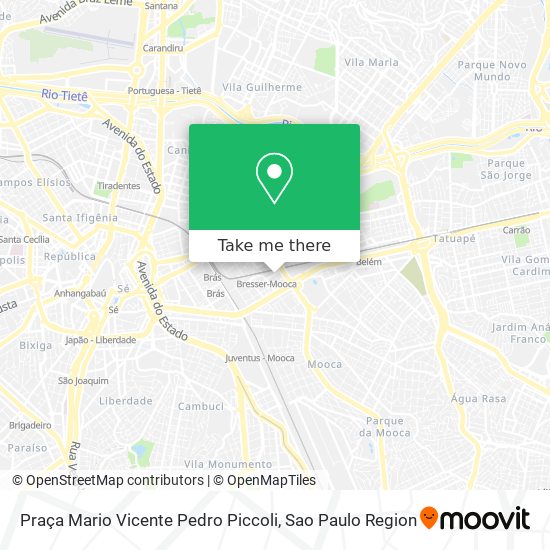 Mapa Praça Mario Vicente Pedro Piccoli