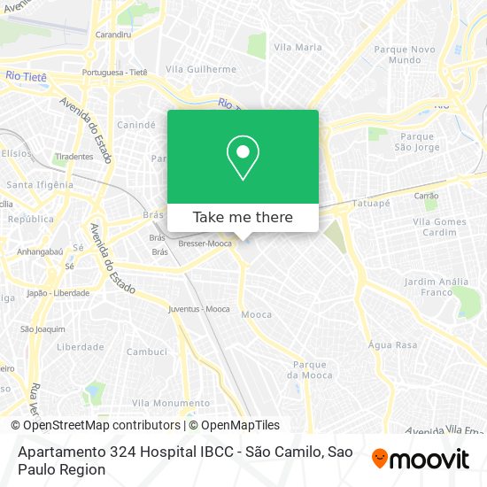 Mapa Apartamento 324 Hospital IBCC - São Camilo