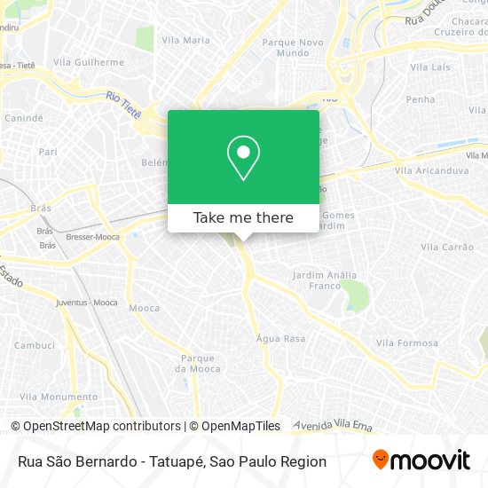 Rua São Bernardo - Tatuapé map