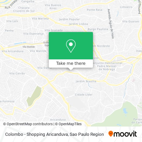 Colombo - Shopping Aricanduva map