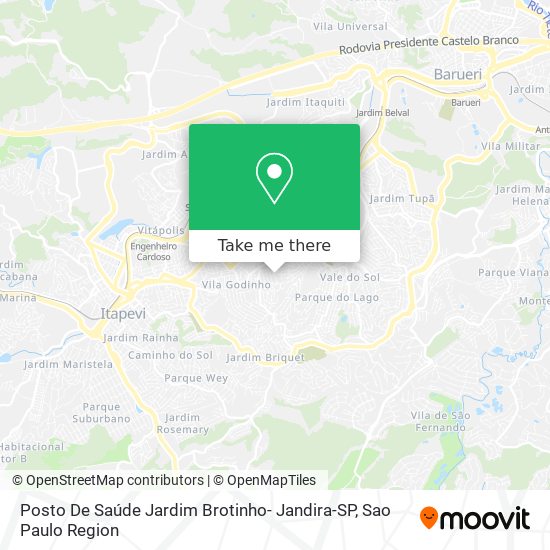 Mapa Posto De Saúde Jardim Brotinho- Jandira-SP