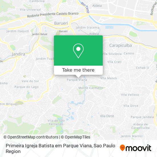 Mapa Primeira Igreja Batista em Parque Viana