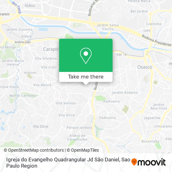 Igreja do Evangelho Quadrangular  Jd São Daniel map